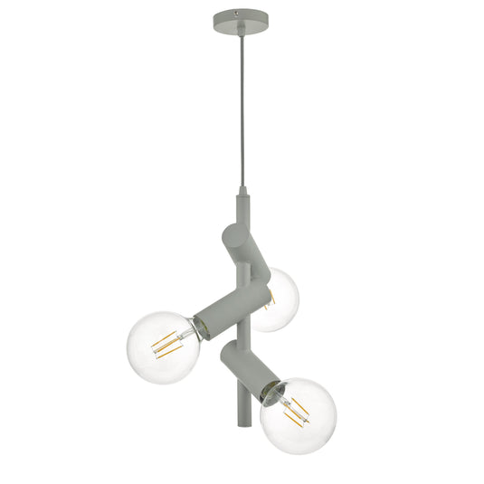 Dar Lighting SIO0339 Sion 3lt Pendant Grey - 35403