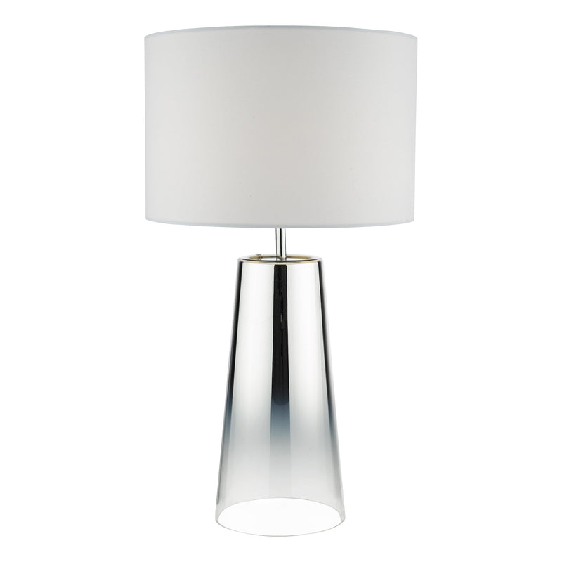 Load image into Gallery viewer, Dar Lighting SMO4250 Smokey Table Lamp Clear &amp; Chrome Ombre Glass With Shade - 22274
