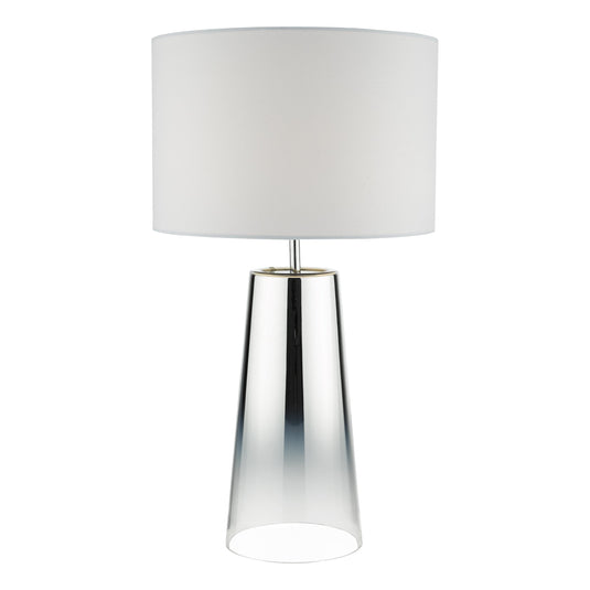 Dar Lighting SMO4250 Smokey Table Lamp Clear & Chrome Ombre Glass With Shade - 22274