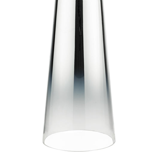 Dar Lighting SMO4250 Smokey Table Lamp Clear & Chrome Ombre Glass With Shade - 22274
