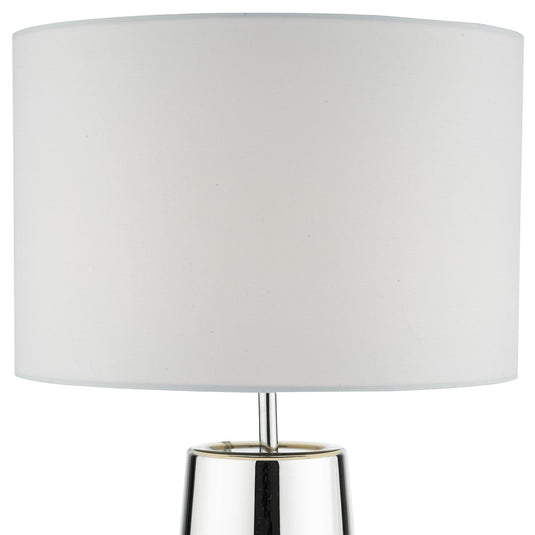 Dar Lighting SMO4250 Smokey Table Lamp Clear & Chrome Ombre Glass With Shade - 22274