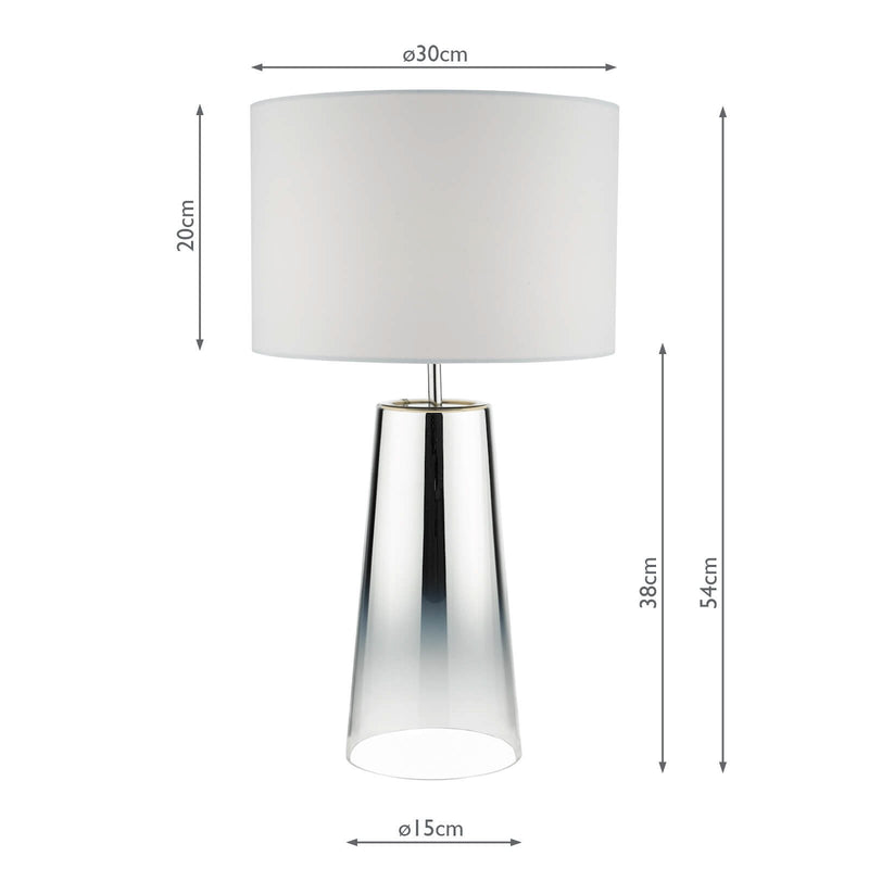 Load image into Gallery viewer, Dar Lighting SMO4250 Smokey Table Lamp Clear &amp; Chrome Ombre Glass With Shade - 22274
