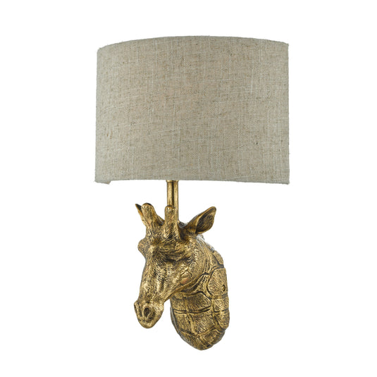 Dar Lighting SOP0735 Sophie Wall Gold C/W Natural Linen Shade - 23864