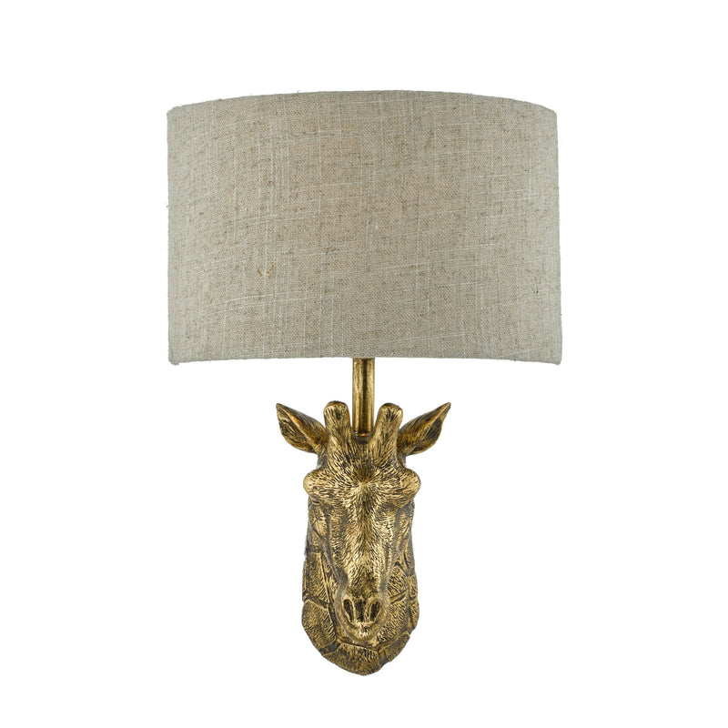 Load image into Gallery viewer, Dar Lighting SOP0735 Sophie Wall Gold C/W Natural Linen Shade - 23864
