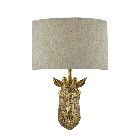 Dar Lighting SOP0735 Sophie Wall Gold C/W Natural Linen Shade - 23864