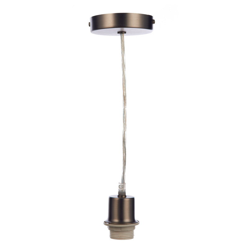 Load image into Gallery viewer, Dar Lighting SP61 1 Light Antique Chrome E27 Suspension With Clear Cable - 35414
