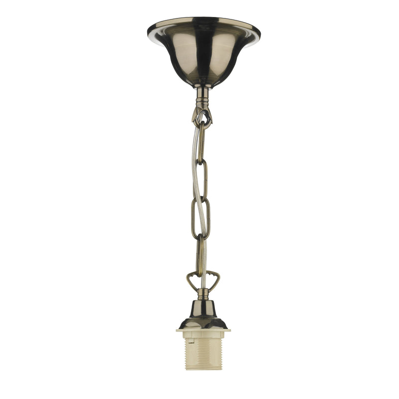 Load image into Gallery viewer, Dar Lighting SP6575 1 E27 Light Single Suspension complete with 50cm Chain Antique Brass - 22272
