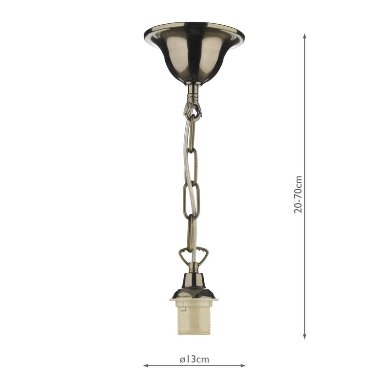 Load image into Gallery viewer, Dar Lighting SP6575 1 E27 Light Single Suspension complete with 50cm Chain Antique Brass - 22272
