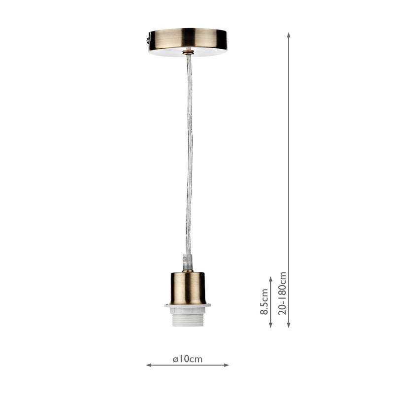 Load image into Gallery viewer, Dar Lighting SP67 1 Light Antique Brass E27 Suspension With Clear Cable - 18766
