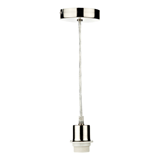 Dar Lighting SP68 1 Light Satin Chrome E27 Suspension With Clear Cable - 18232
