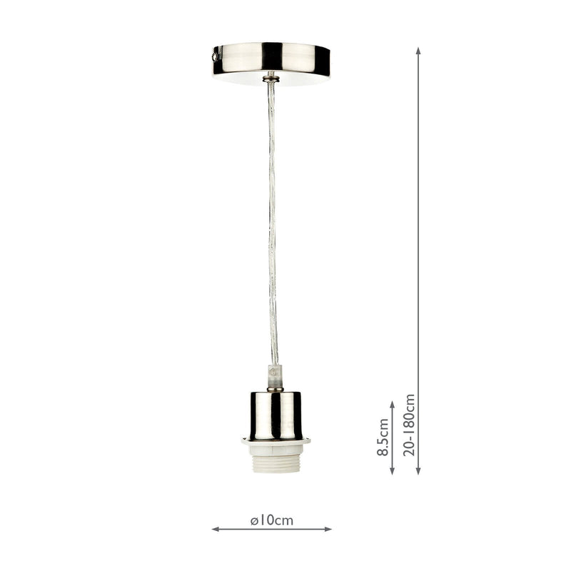 Load image into Gallery viewer, Dar Lighting SP68 1 Light Satin Chrome E27 Suspension With Clear Cable - 18232
