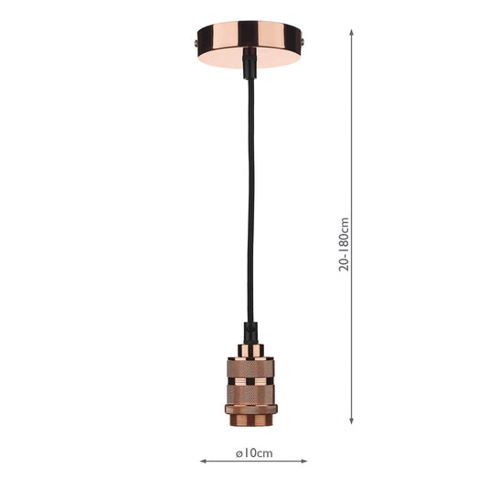 Dar Lighting SP8664 1 Light E27 Decorative Suspension Copper - 20058