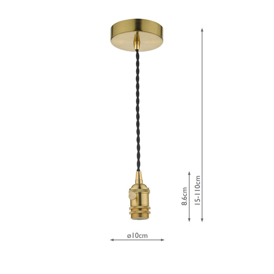 Dar Lighting SPB0140 Accessory 1 Light Suspension In Brass - 30790