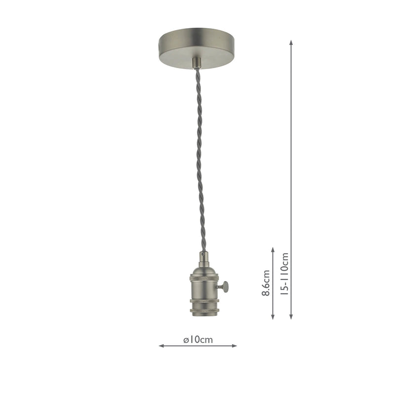 Load image into Gallery viewer, Dar Lighting SPB0161 Accessory 1 Light Suspension Antique Chrome - 24989
