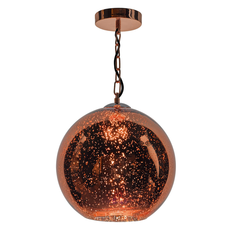 Load image into Gallery viewer, Dar Lighting SPE0164 Speckle 1 Light Electro Plated Pendant Copper Finish - 23059
