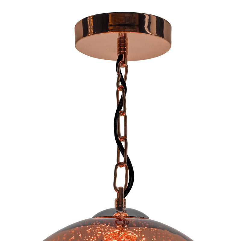 Load image into Gallery viewer, Dar Lighting SPE0164 Speckle 1 Light Electro Plated Pendant Copper Finish - 23059

