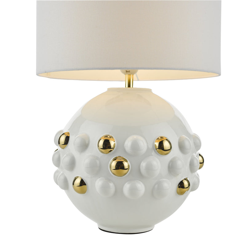 Load image into Gallery viewer, Dar Lighting SPH422 Sphere 1 Light Table Lamp Gloss Glazed White With Shade - 37024
