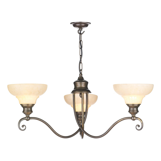 David Hunt Lighting ST311 Stratford 3 Light Pendant Aged Brass