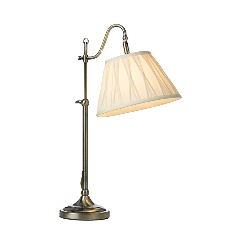 Load image into Gallery viewer, Dar Lighting SUF4075-X Suffolk Table Lamp Rise &amp; Fall Antique Brass complete with Shade SUF1033 - 15885
