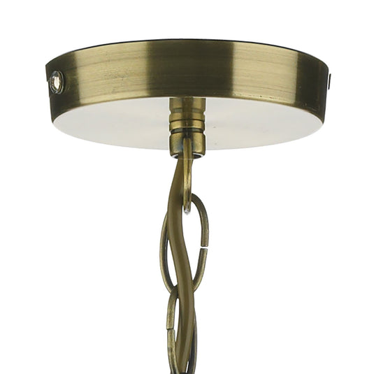 Dar Lighting SUR0108 Suri 1 Light Pendant Antique Brass Faceted Glass - 14537