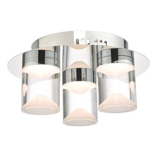 Dar Lighting SUS5350 Susa 3lt Flush Polished Chrome & Acrylic LED Bathroom IP44 - 26517