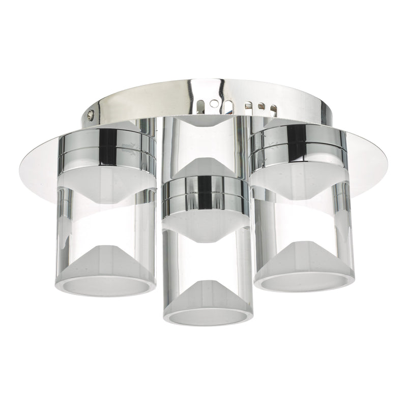 Load image into Gallery viewer, Dar Lighting SUS5350 Susa 3lt Flush Polished Chrome &amp; Acrylic LED Bathroom IP44 - 26517
