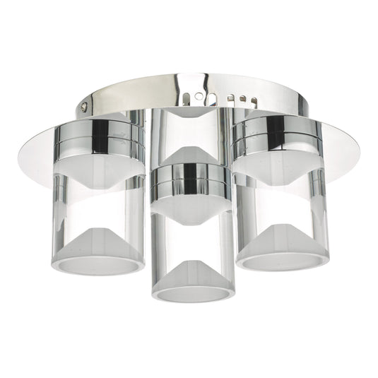 Dar Lighting SUS5350 Susa 3lt Flush Polished Chrome & Acrylic LED Bathroom IP44 - 26517