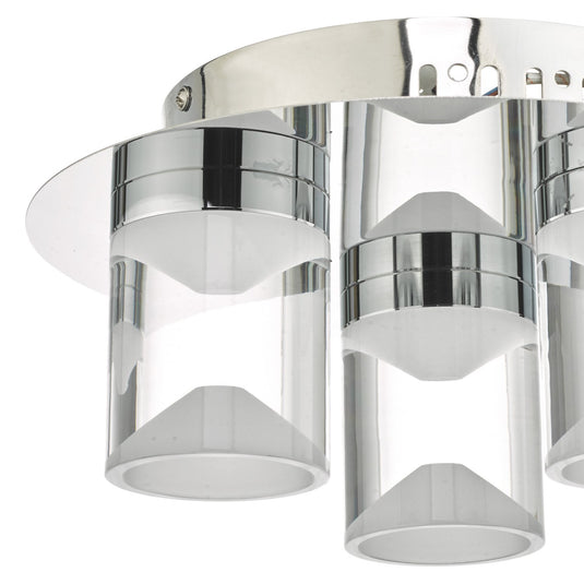 Dar Lighting SUS5350 Susa 3lt Flush Polished Chrome & Acrylic LED Bathroom IP44 - 26517