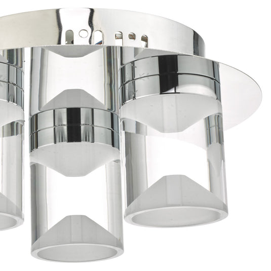 Dar Lighting SUS5350 Susa 3lt Flush Polished Chrome & Acrylic LED Bathroom IP44 - 26517