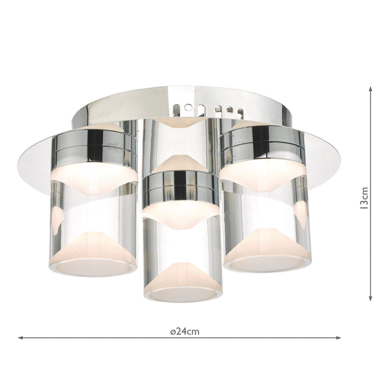 Load image into Gallery viewer, Dar Lighting SUS5350 Susa 3lt Flush Polished Chrome &amp; Acrylic LED Bathroom IP44 - 26517
