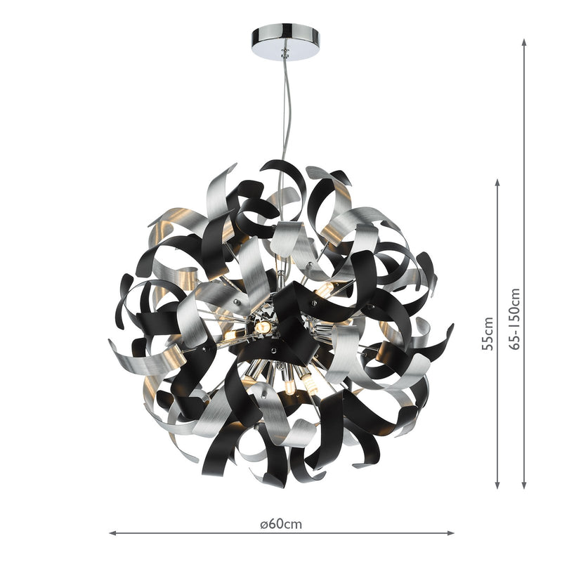 Load image into Gallery viewer, Dar Lighting SWA1350-SP SWASH 9 Light Polished Chrome Suspension Only - 37025
