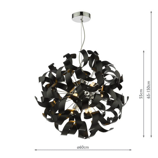 Dar Lighting SWA1922 Swash Pack Of 20 Ribbons For SWA1350-SP - Black - 37026