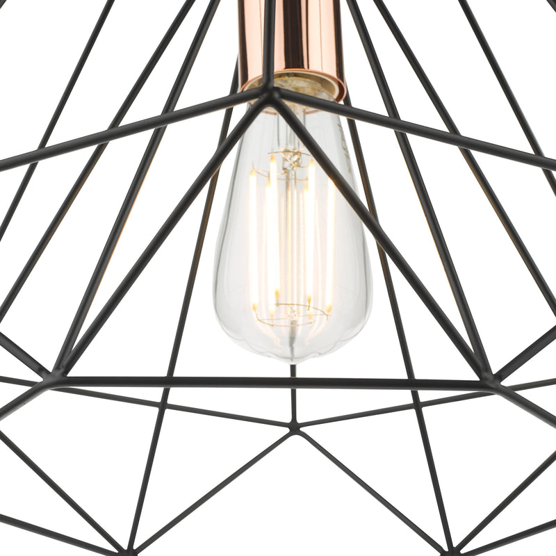 Load image into Gallery viewer, Dar Lighting SWO0122 Sword 1 Light Single Pendant Black and Copper - 35425
