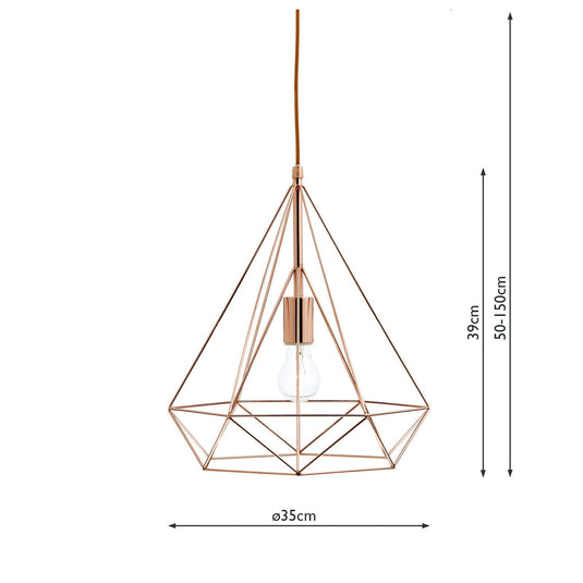 Dar Lighting SWO0164 Sword 1 Light Pendant Copper - 35426