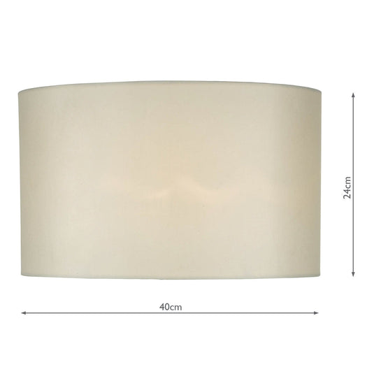 Dar Lighting SYR1633 Syracuse White Faux Silk Oval Shade 40cm - 35431
