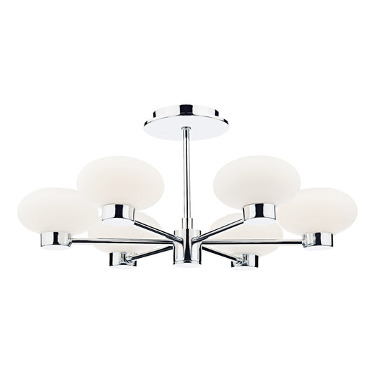 Dar Lighting SYS0650 System 6 Light Semi Flush Polished Chrome - 26404