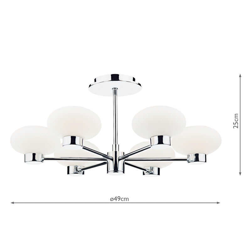 Load image into Gallery viewer, Dar Lighting SYS0650 System 6 Light Semi Flush Polished Chrome - 26404
