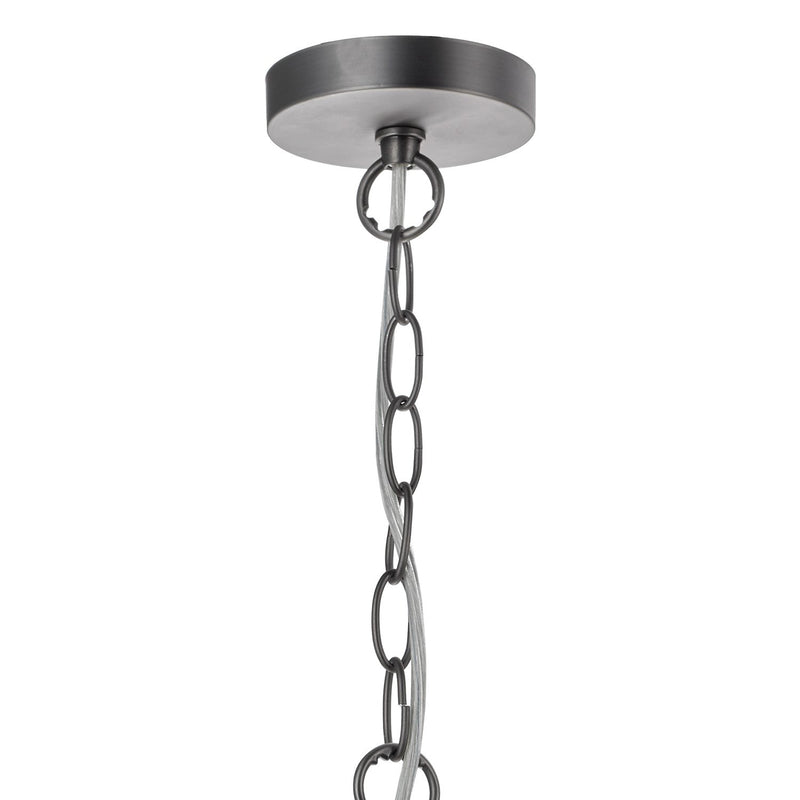 Load image into Gallery viewer, Dar Lighting TAC0161 Tack 1 Light Pendant Antique Chrome Textured glass - 21172
