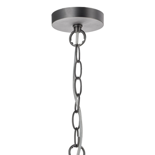 Dar Lighting TAC0161 Tack 1 Light Pendant Antique Chrome Textured glass - 21172
