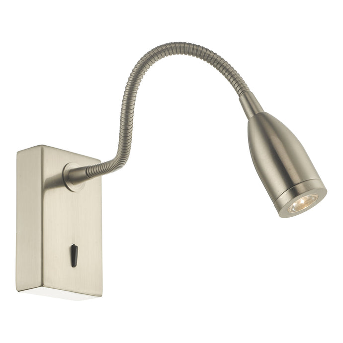Dar Lighting TAD0746 Tadley Wall Light Satin Nickel LED - 35434