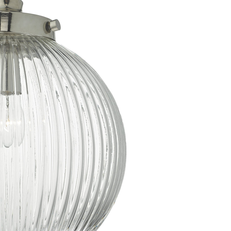 Load image into Gallery viewer, Dar Lighting TAM0138 Tamara 1lt Pendant Satin Nickel &amp; Ribbed Glass - 22634
