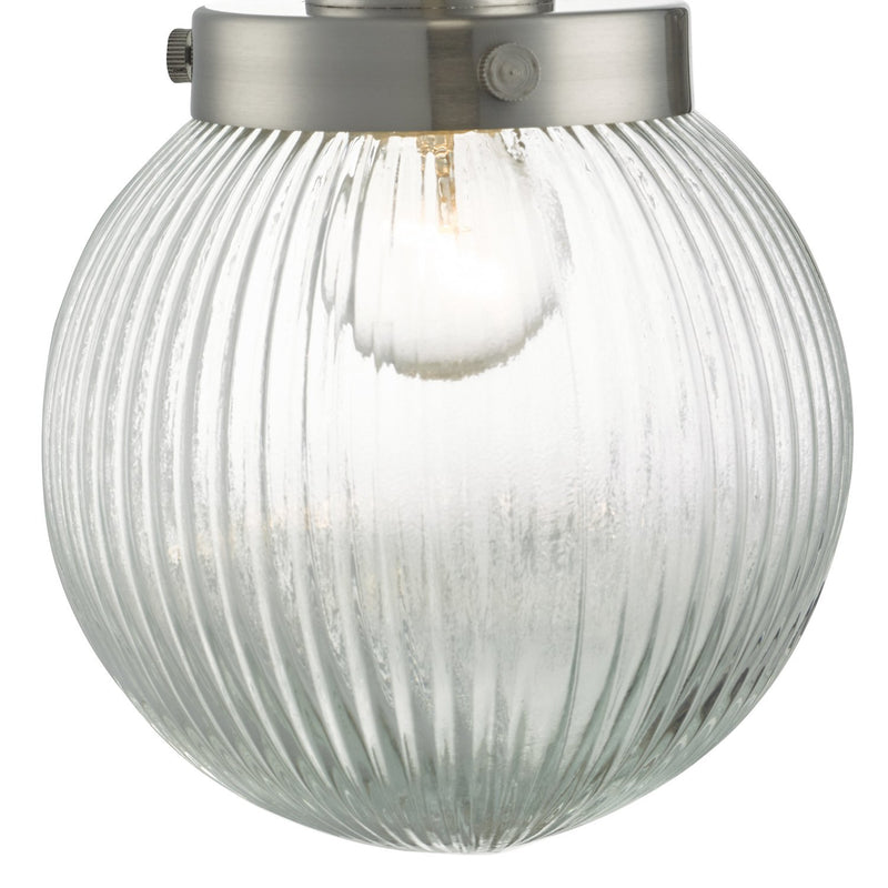 Load image into Gallery viewer, Dar Lighting TAM0738 Tamara Wall Light Satin Nickel &amp; Ribbed Glass - 35438
