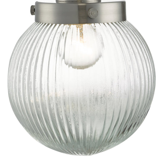 Dar Lighting TAM0738 Tamara Wall Light Satin Nickel & Ribbed Glass - 35438