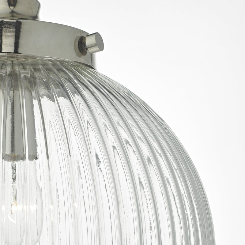 Load image into Gallery viewer, Dar Lighting TAM0738 Tamara Wall Light Satin Nickel &amp; Ribbed Glass - 35438
