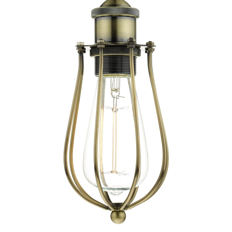 Load image into Gallery viewer, Dar Lighting TAU0175 Taurus 1 Light Pendant Cage Antique Brass - 20834
