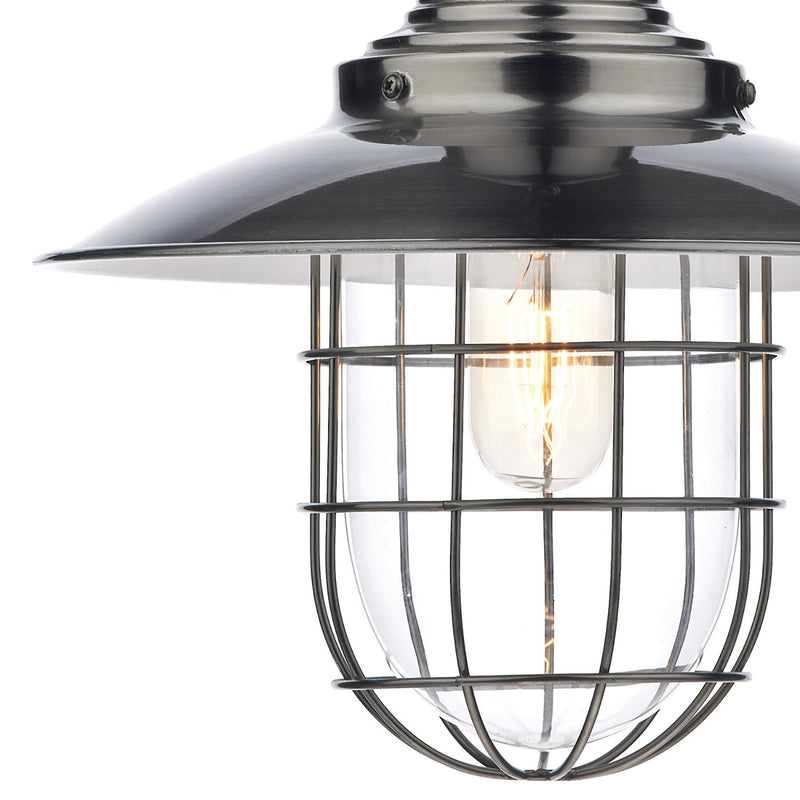 Load image into Gallery viewer, Dar Lighting TER0161 Terrace 1 Light Pendant Antique Chrome - 18944
