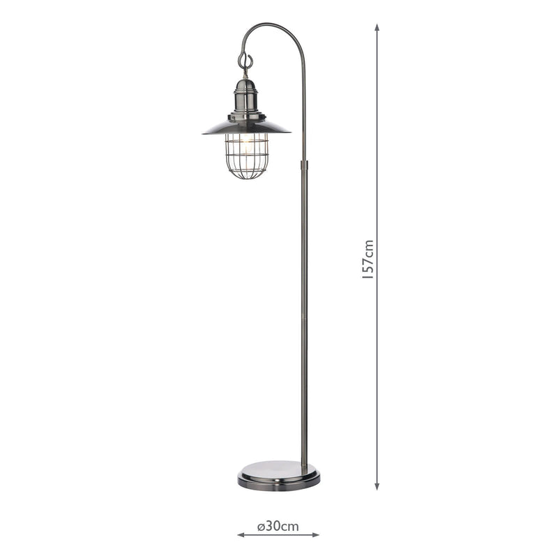 Load image into Gallery viewer, Dar Lighting TER4961 Terrace Floor Lamp Antique Chrome - 19747

