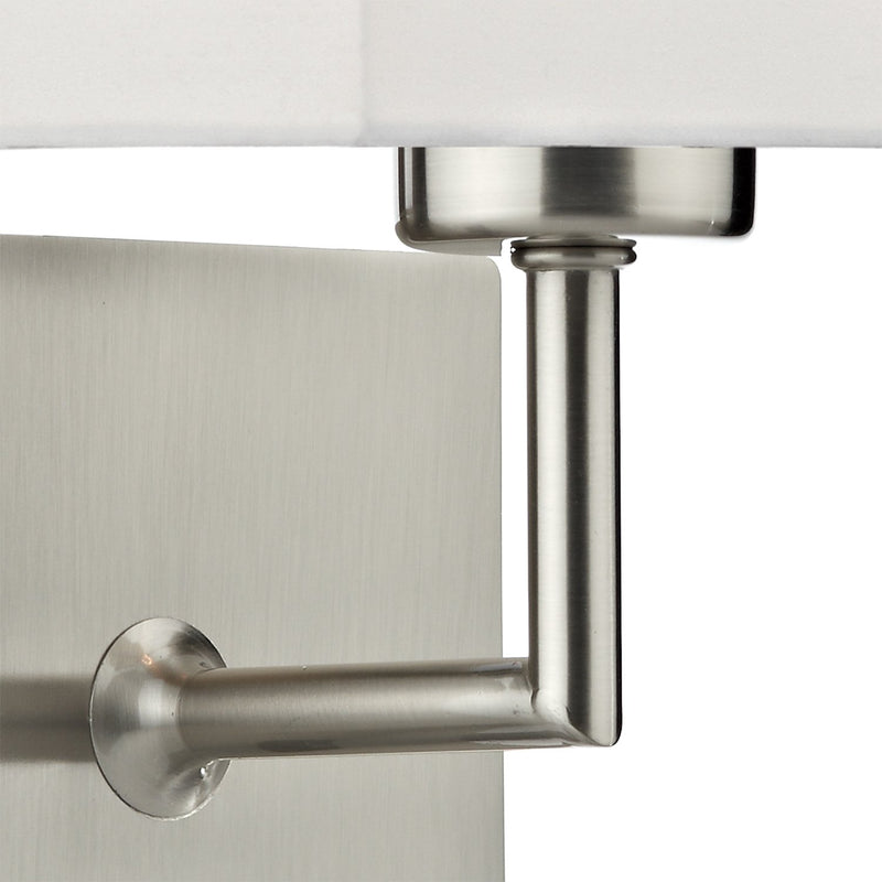 Load image into Gallery viewer, Dar Lighting TIB0746 Tibet Wall Bracket Satin Chrome complete with Shade - 35444
