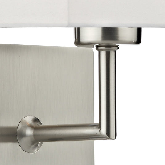 Dar Lighting TIB0746 Tibet Wall Bracket Satin Chrome complete with Shade - 35444