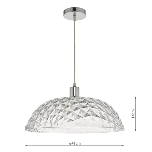 Dar Lighting TOB8608 Tobin Easy Fit Clear Faceted Acrylic Large - 24976